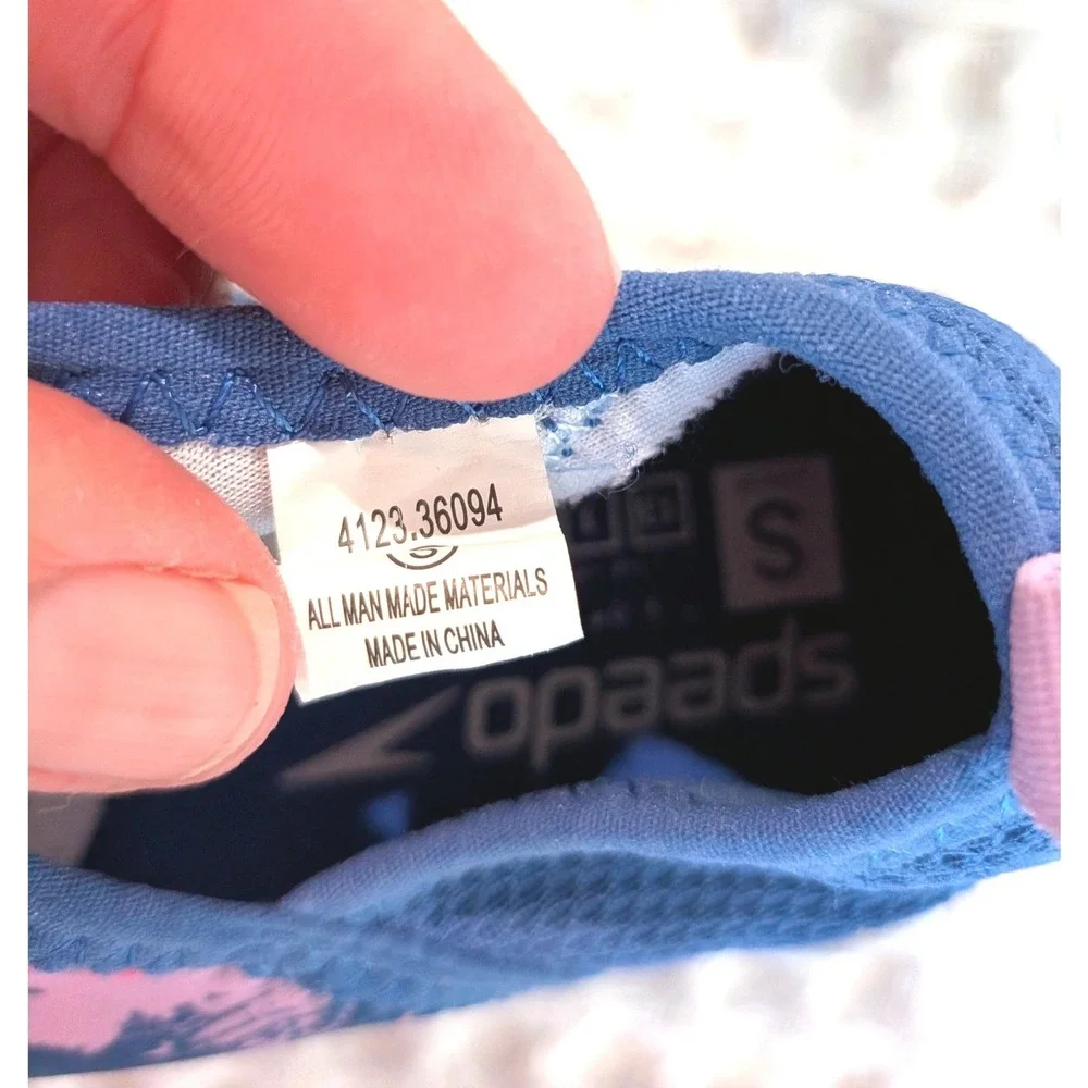 Speedo Kids Water Shoes Pink Blue Slip On Swim Pool Beach Shoes Size 13-1 S